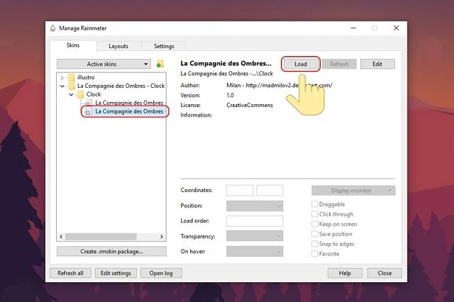 Review Rainmeter - Thủ thuật thiết kế màn hình Desktop chuyên nghiệp 11 Xác nhận ấn Load để bắt đầu quá trình sử dụng