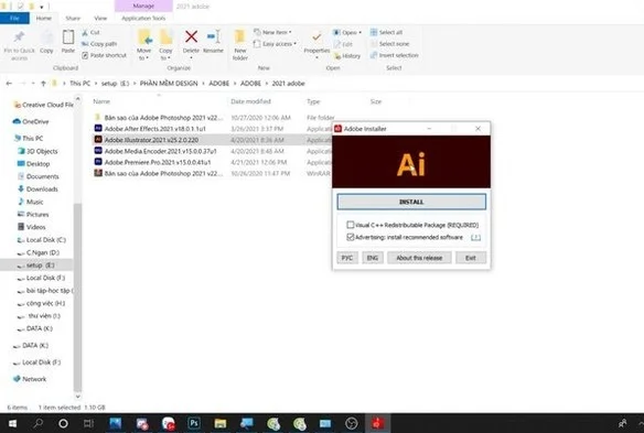 nhấn Install