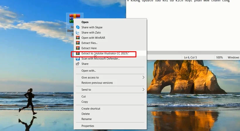 Tải và Cài đặt Adobe Illustrator 2023 Full Crack Miễn Phí - Hướng dẫn Chi Tiết 2 Bước 1: Giải nén tệp tin cài đặt Adobe Illustrator 2023