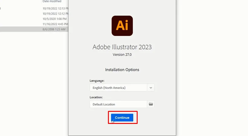 Tải và Cài đặt Adobe Illustrator 2023 Full Crack Miễn Phí - Hướng dẫn Chi Tiết 5 Bước 4: Tiếp tục cài đặt
