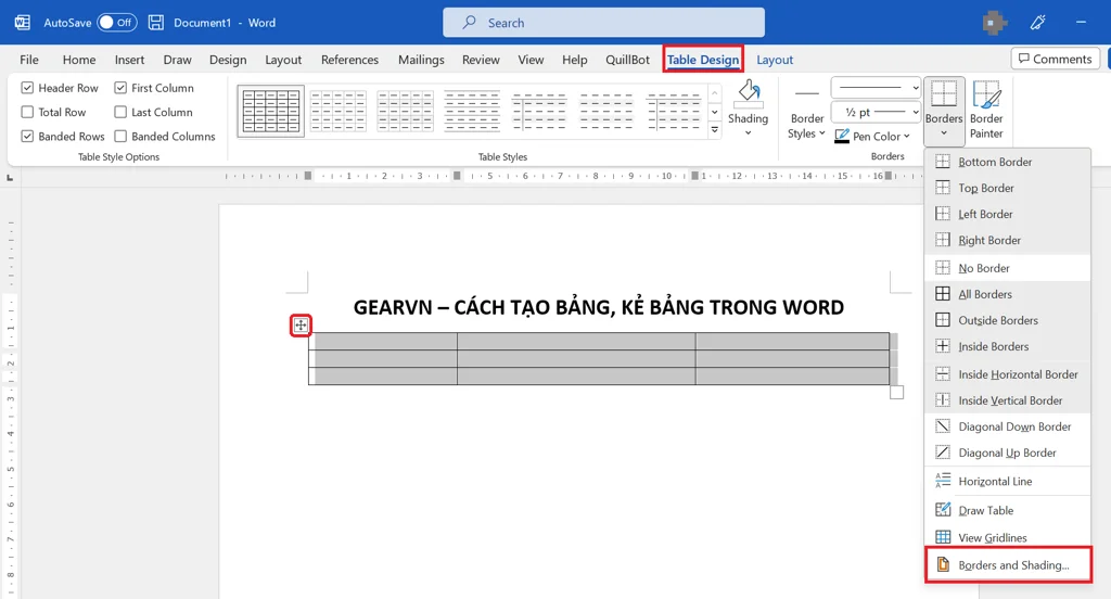 Hướng dẫn cách kẻ ô trong Word chuyên nghiệp, đơn giản 13 Border and Shading