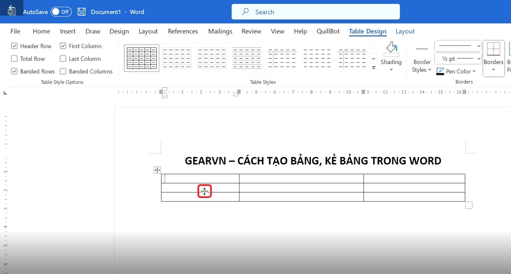 Hướng dẫn cách kẻ ô trong Word chuyên nghiệp, đơn giản 4 Thay đổi kích thước dòng trong bảng