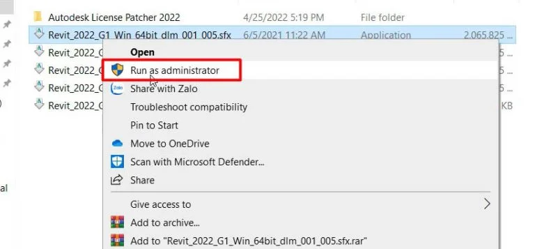 Hướng dẫn cách tải Revit 2022 dễ dàng nhất 12 Run as administrator