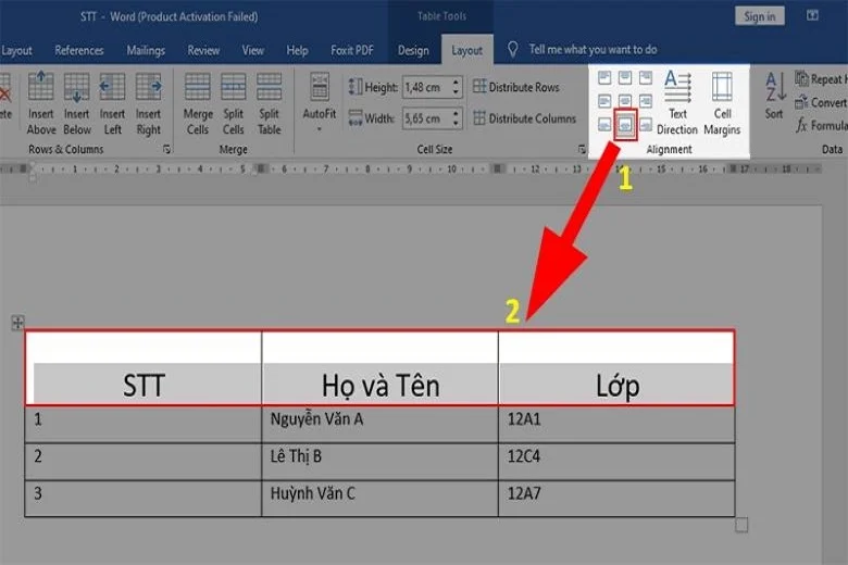 Hướng dẫn cách kẻ ô trong Word chuyên nghiệp, đơn giản 12 Align Bottom Center