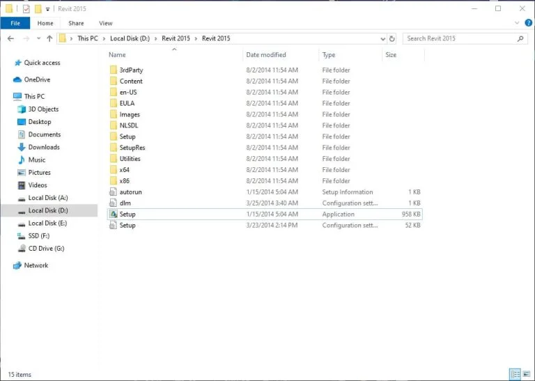 Revit 2015-Đánh Giá Chi Tiết Và Hướng Dẫn Sử Dụng 3 Chạy file setup.exe