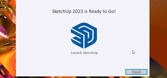 Hướng dẫn cài đặt SketchUp 2023 chi tiết từng bước 4 chọn Finish sau khi cài xong