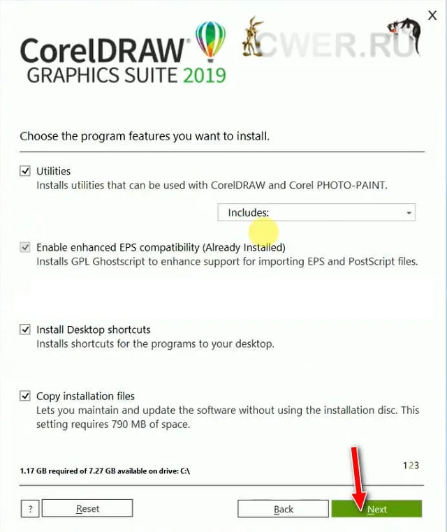 Link download CorelDRAW 2019 full google drive - cách cài đặt 9 Chọn next để chuyển sang bước 7