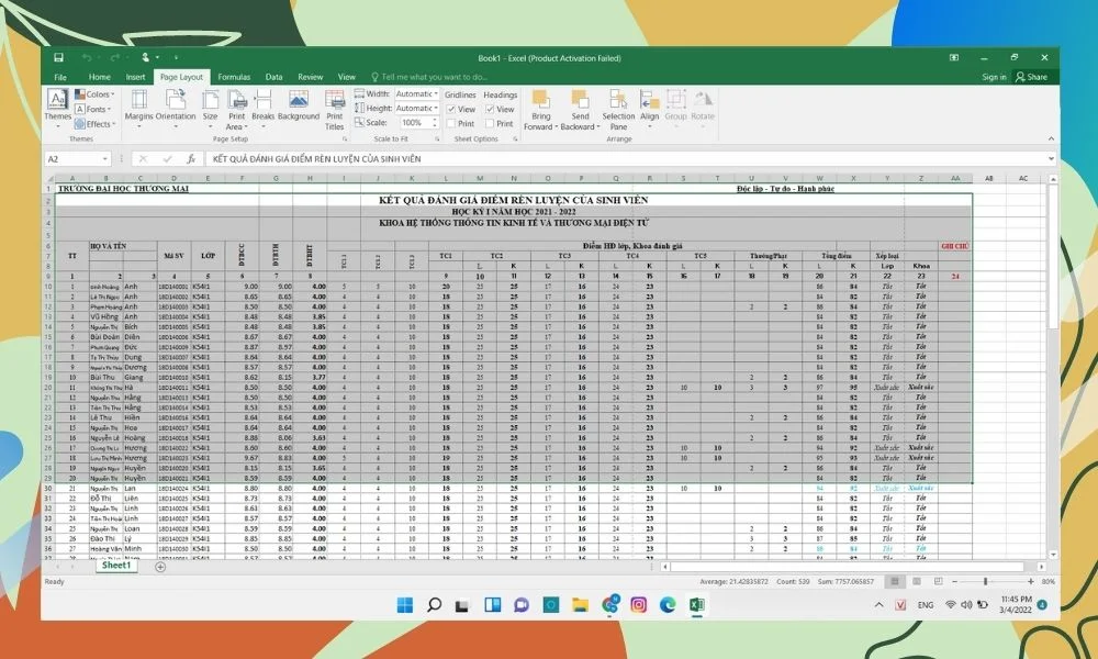 Hướng dẫn cách in Excel vừa trang giấy A4 14 Chọn vùng dữ liệu bạn muốn in
