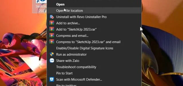 Hướng dẫn cài đặt SketchUp 2023 chi tiết từng bước 5 Open File Location