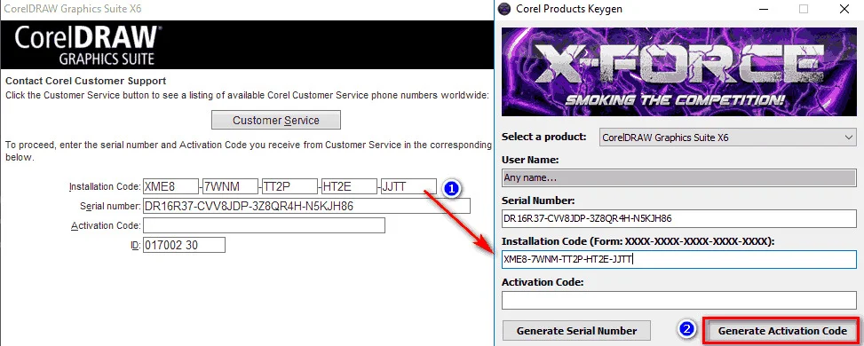 Nhấn Activation để nhận Activation Code