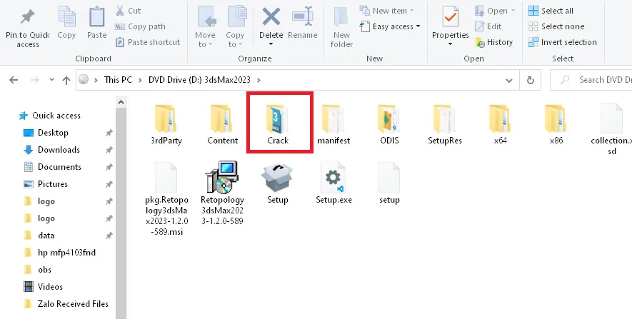 Cài 3Ds Max 2023 Crack - Không Cần Key, Không Cần Active 7 Truy cập thư mục "Crack"