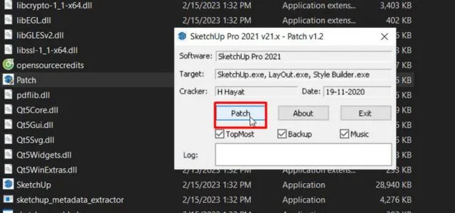 Hướng dẫn cài đặt SketchUp 2023 chi tiết từng bước 7 Patch vào C:Program/Files/SketchUp/SketchUp 2023
