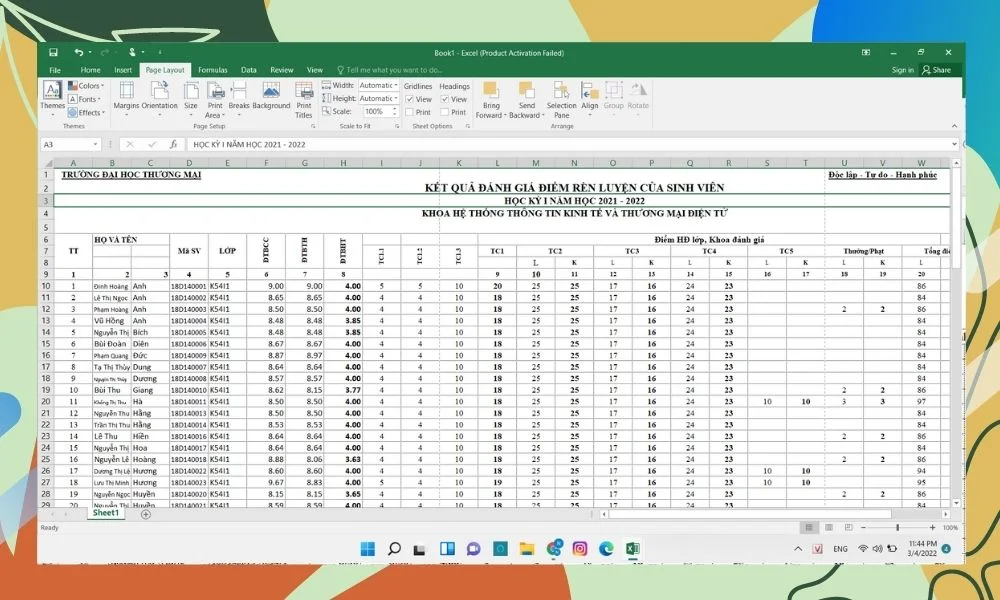 Hướng dẫn cách in Excel vừa trang giấy A4 12 File Excel sẽ chia các trang vừa với tờ A4