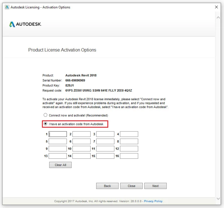 Cách Cài Đặt Và Tối Ưu Hóa Revit 2018 Cho Người Mới Bắt Đầu 11 I have an activation code from Autodesk