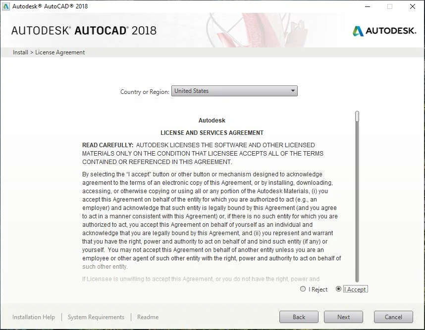 Link tải kèm hướng dẫn cài đặt AutoCad 2018 32bit/64bit bản full 5 Chọn ngôn ngữ Vietnamese, rồi tick “I Accept” Nhấn Next.
