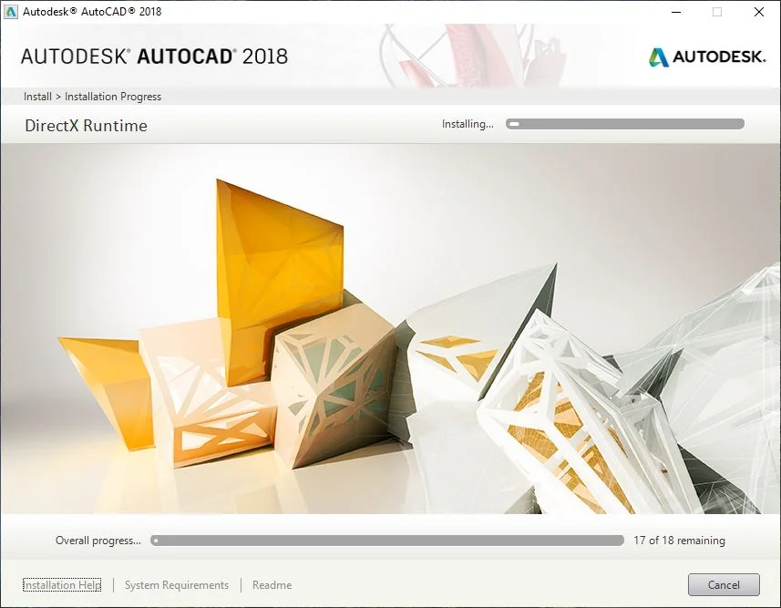 Link tải kèm hướng dẫn cài đặt AutoCad 2018 32bit/64bit bản full 6 Quá trình cài đặt đang diễn ra