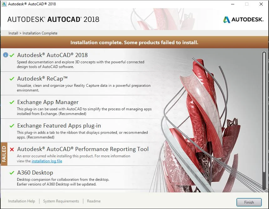 Link tải kèm hướng dẫn cài đặt AutoCad 2018 32bit/64bit bản full 7 Ấn finish để hoàn tất cài đặt