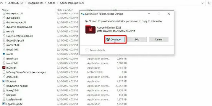 Hướng dẫn cài đặt InDesign 2023 với những tính năng nổi bật 11 Chọn Continue kết thúc