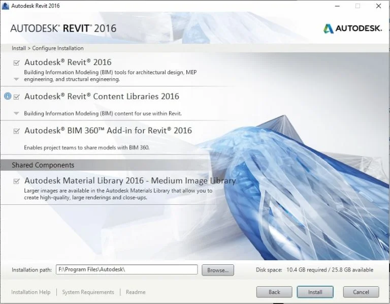 Hướng Dẫn Sử Dụng Revit 2016 - Những Điều Bạn Cần Biết 7 nhấn Install
