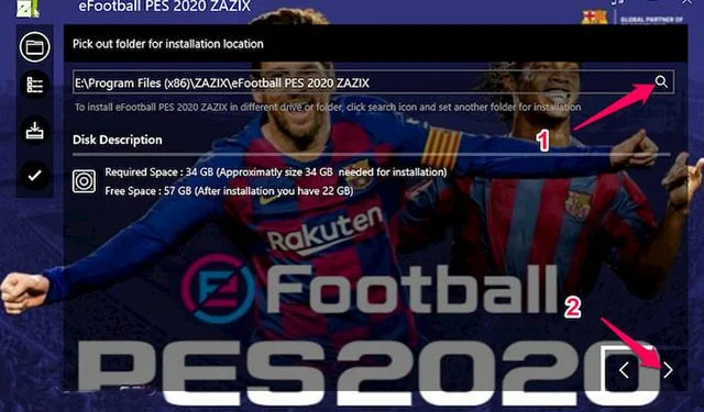 Cách tải – Cài đặt PES 2020 Full Crack “bản chuẩn” 5 bấm nút “>”