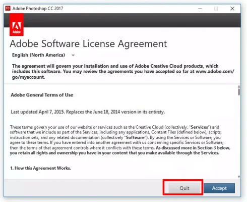 Download Adobe Photoshop CC 2017 Full - Google Drive 6 Ấn Quit