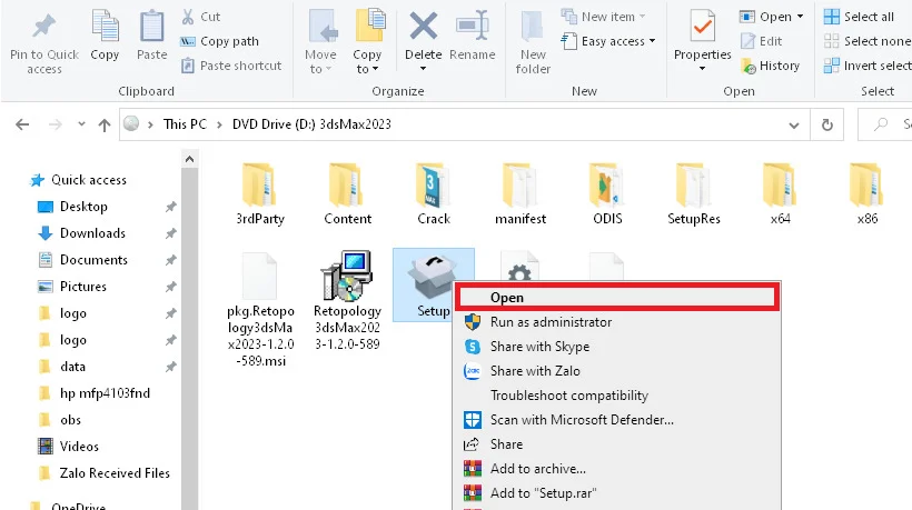 Cài 3Ds Max 2023 Crack - Không Cần Key, Không Cần Active 2 Mở file Setup