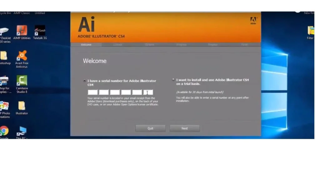 Cài Đặt Adobe Illustrator CS4 Full Crack - Bản Crack Mới Nhất & Ổn Định Nhất 3 Nhập mã serial và nhấn Next