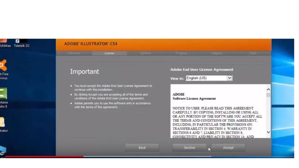 Cài Đặt Adobe Illustrator CS4 Full Crack - Bản Crack Mới Nhất & Ổn Định Nhất 4 chọn Accept