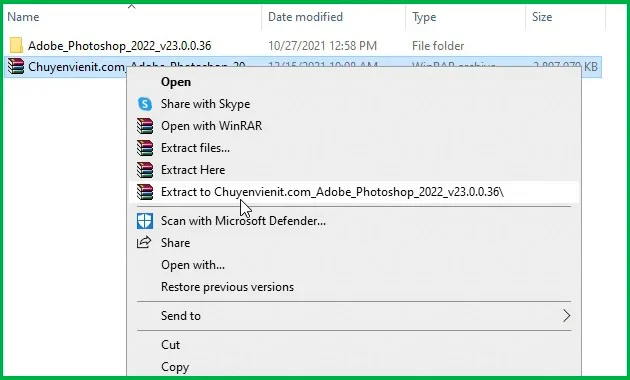 Hướng dẫn tải Photoshop 2022 Full Crack hoàn toàn miễn phí 3 Tải và giải nén file