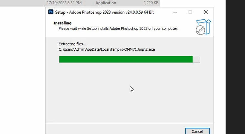 Tải Photoshop 2023 Full MIỄN PHÍ - Dễ dàng & Nhanh chóng 10 Chờ đợi cho đến khi quá trình cài đặt hoàn tất