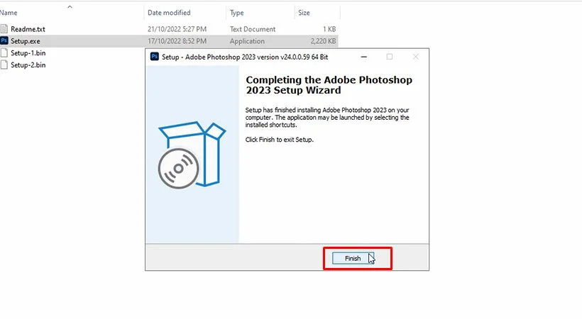 Tải Photoshop 2023 Full MIỄN PHÍ - Dễ dàng & Nhanh chóng 11 Chọn "Finish" để hoàn tất