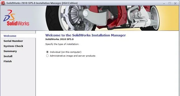 Link Download SolidWorks 2010 Chính Hãng Từ Nhà Phát Hành 4 Individual (on this computer) –> Next