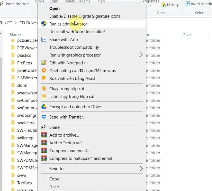Download Solidworks 2021 và Hướng dẫn cài đặt về máy 8 chạy file Setup