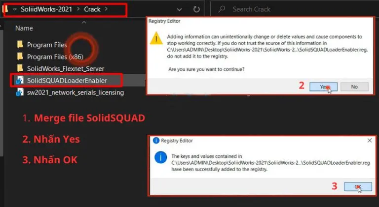 Download Solidworks 2021 và Hướng dẫn cài đặt về máy 18 file SolidSQUADLoaderenable