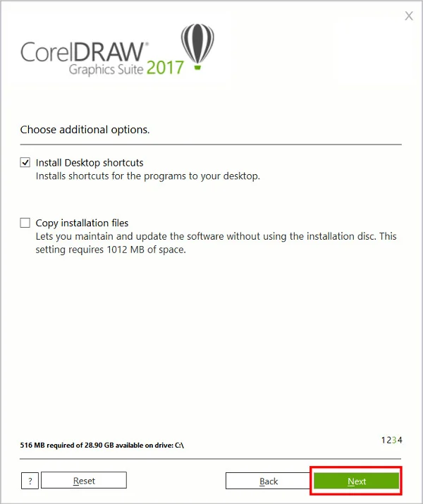 Corel X9- Cách Cài Đặt Và Tối Ưu Hóa Dễ Dàng 8 Chọn Install Desktop Shortcut-> Next