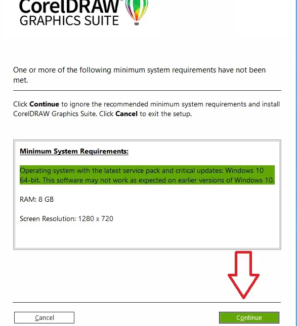 CorelDRAW 2022 - Hướng Dẫn Tải Và Cài Đặt Chi Tiết 6 Bấm vào Continue