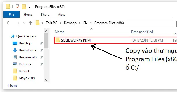 Download SolidWorks 2019 và Hướng dẫn cài đặt phần mềm từ A-Z 18 SOLIDWORKS PDM trong Program Files (x86)
