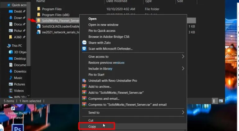 Download Solidworks 2021 và Hướng dẫn cài đặt về máy 5 Copy folder SolidWorks Flexnet.