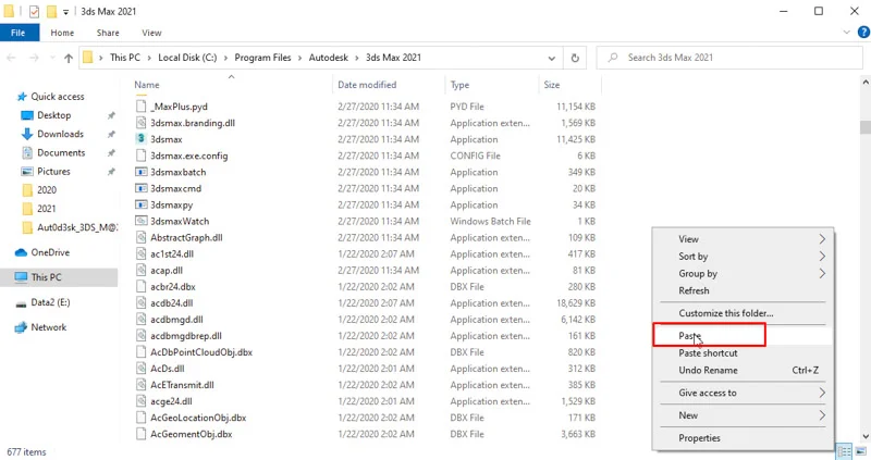3Ds Max 2021 Crack - Kích hoạt vĩnh viễn, không lo hết hạn 11 Dán tệp kích hoạt