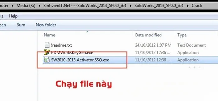 Tải Solidworks 2013 Full Crack MIỄN PHÍ | Hướng dẫn chi tiết 5 Mở file crack