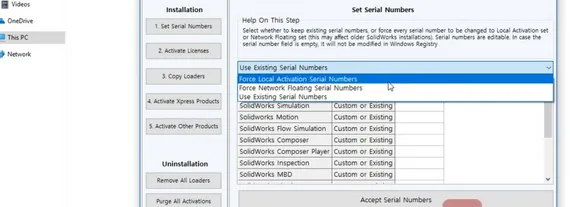 force local activation serial numbers 1
