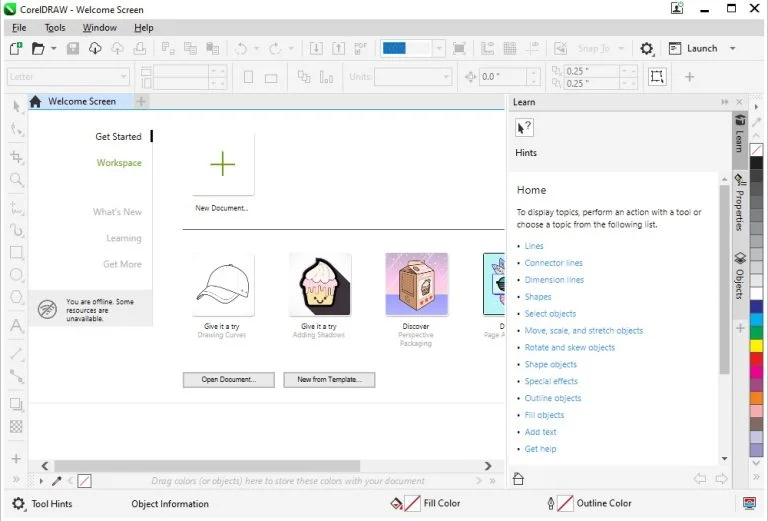 CorelDRAW 2022 - Hướng Dẫn Tải Và Cài Đặt Chi Tiết 12 Giao diện phần mềm corel 2022