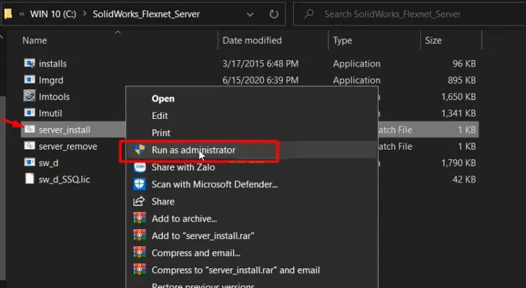Download Solidworks 2021 và Hướng dẫn cài đặt về máy 6 file server_install