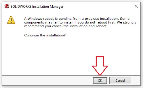 Download SolidWorks 2019 và Hướng dẫn cài đặt phần mềm từ A-Z 8 khởi động lại máy tính rồi chạy lại file setup.exe