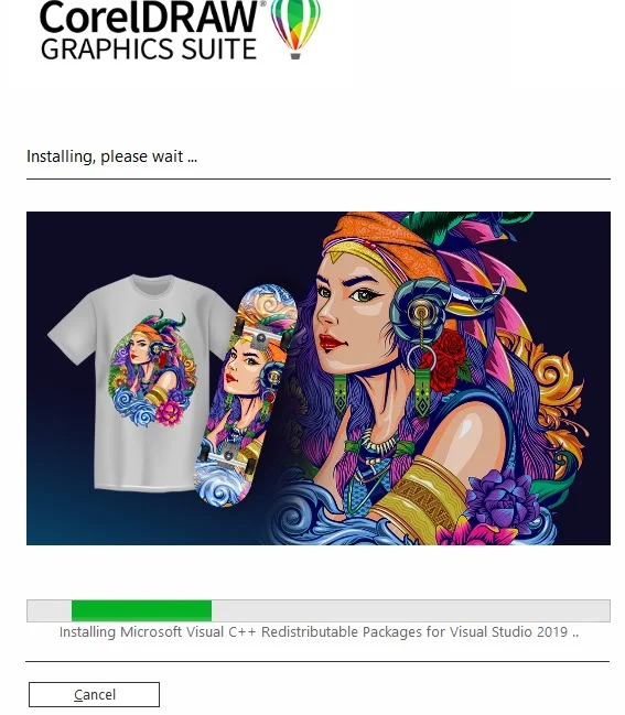 CorelDRAW 2022 - Hướng Dẫn Tải Và Cài Đặt Chi Tiết 9 Chờ phần mềm cài đặt
