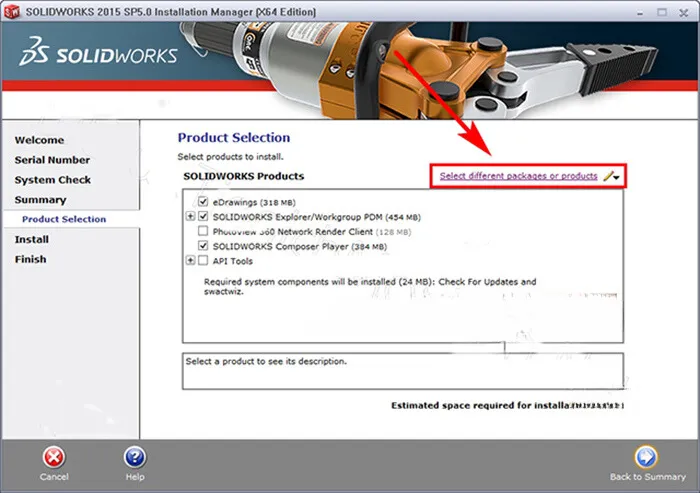 SolidWorks 2015 - Tự Học Cài Đặt Crack Chi Tiết, Nhanh Chóng 6 Chọn Select different packages or products