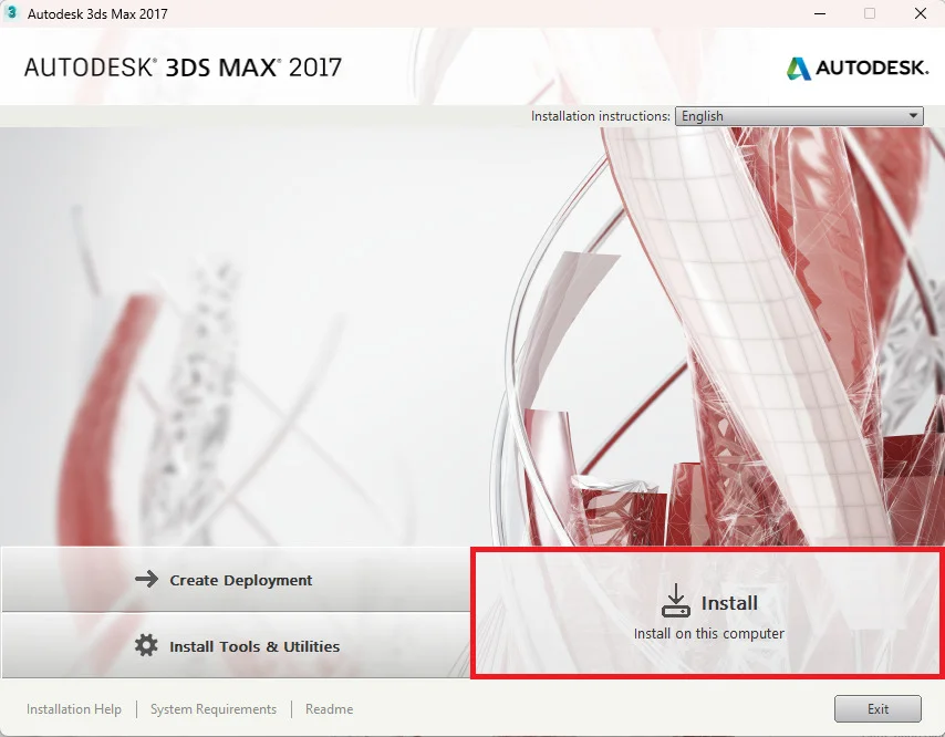 3DS Max 2017 Full Crack - Kích Hoạt Bản Quyền Vĩnh Viễn 3 Chọn Install