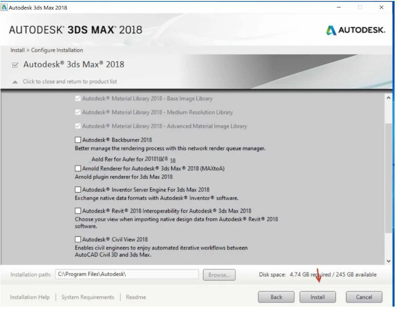 3Ds Max 2018 Miễn Phí - Cài Đặt Nhanh Chóng, Dễ Dàng Trong Vài Nút Bấm 4 Chọn Install