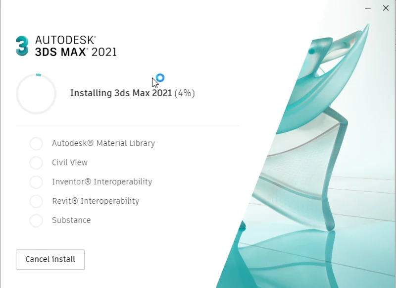 3Ds Max 2021 Crack - Kích hoạt vĩnh viễn, không lo hết hạn 7 Chờ hoàn tất cài đặt