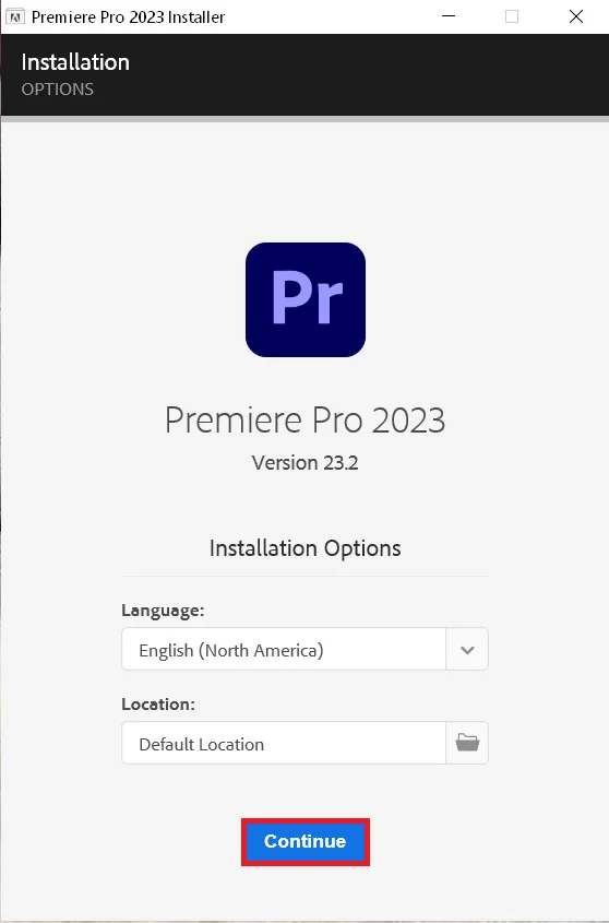 Adobe Premiere Pro 2023 Crack - Phiên bản miễn phí dành cho mọi người dùng 4 Nhấn Continue